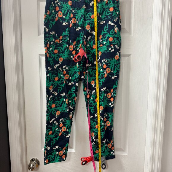 People Tree Claudia Marigold Leaf Print Trousers Organic Cotton size 8 - Picture 3 of 14